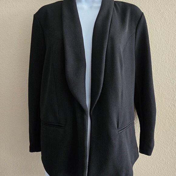Bar III Black Open Front Blazer Jacket Shawl Collar Size Large - Picture 1 of 3